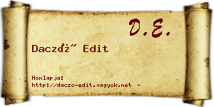 Daczó Edit névjegykártya